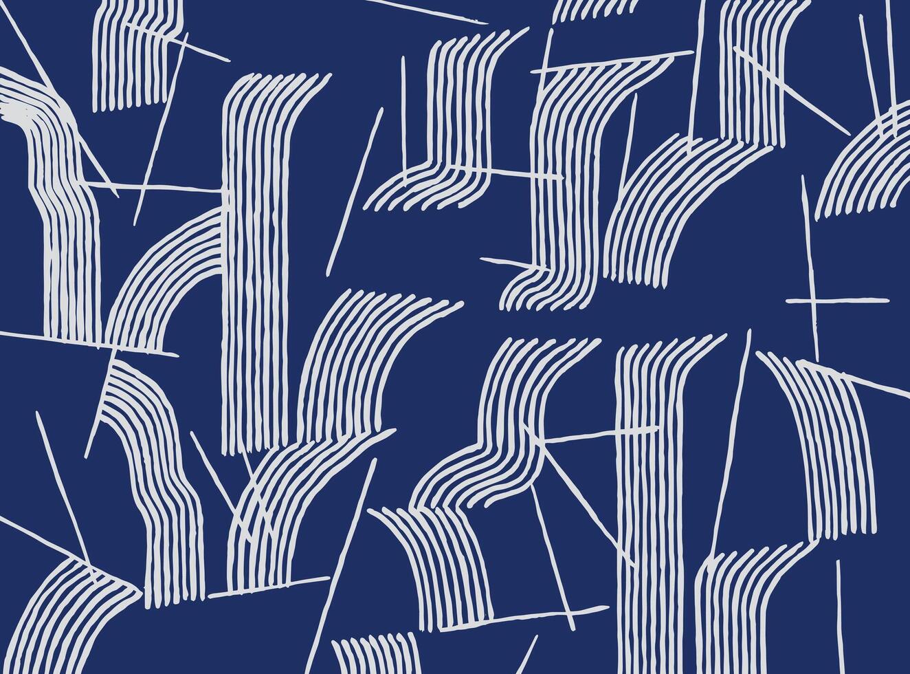 Hand drawn brush lines abstract waterfall pattern, Japanese and ethnic wood carving, engraving texture background, simple graphic for textile, carpet, decoration vector