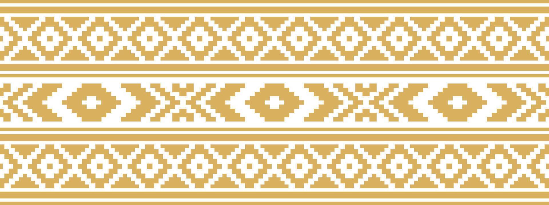 Decorative Border Style with Ethnic Aztec Motif in Stripe and Geometric Texture. vector