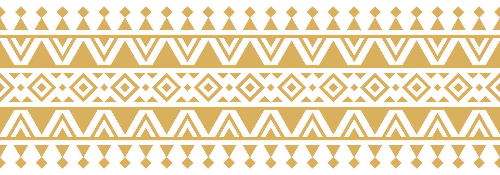 Ethnic Stripe Texture in Aztec Style Native American Geometric Border Decoration. vector