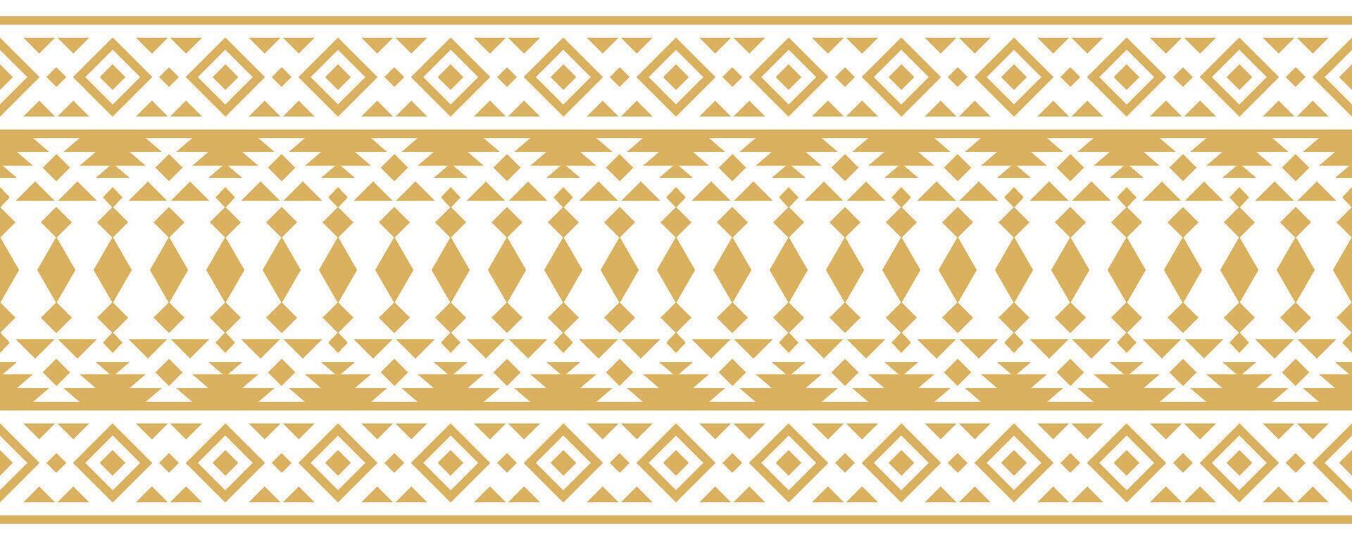 Decorative Ethnic Pattern with Aztec Border and Native American Stripe Style. vector