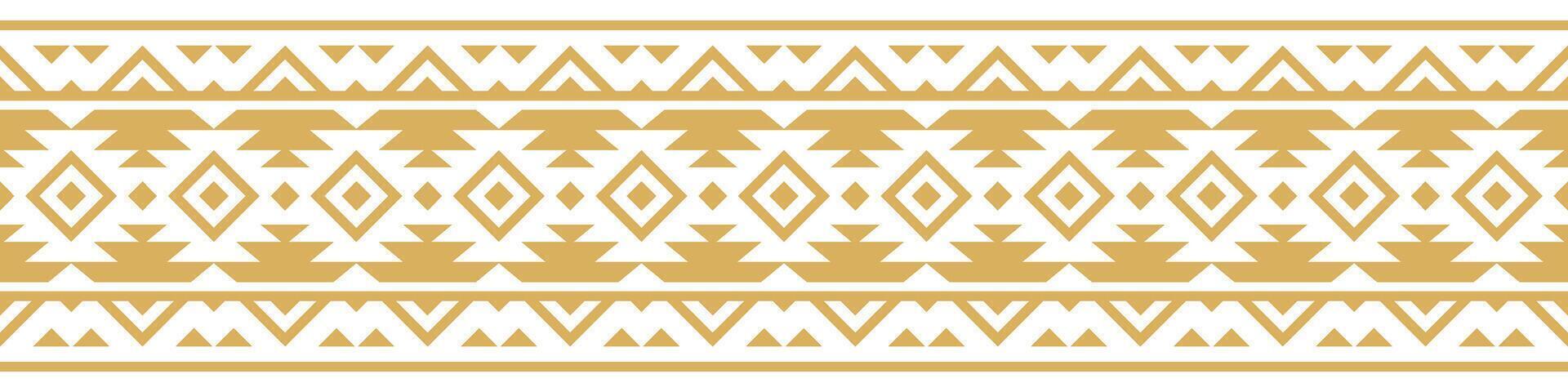 Ethnic Pattern with Geometric Stripe Decoration and Native American Aztec Border Style. vector
