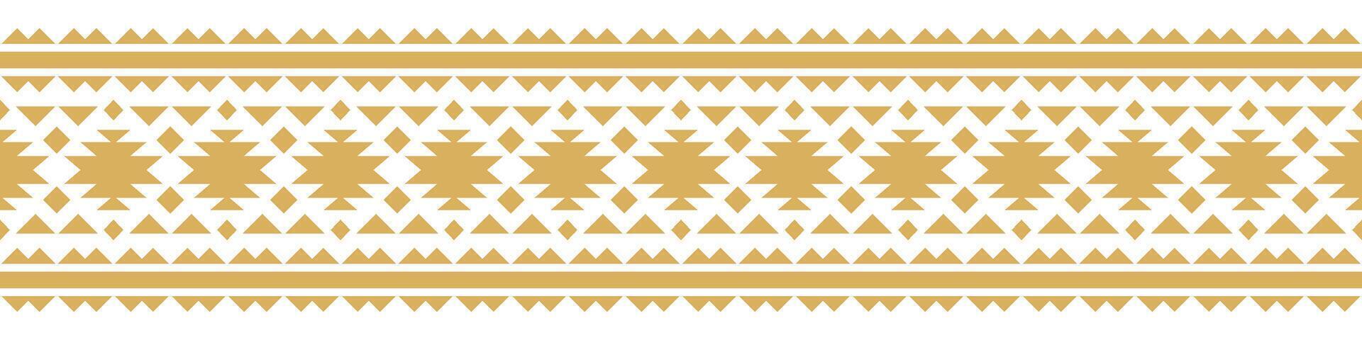 Aztec Native American Art in Ethnic Style Stripe Decoration and Geometric Border. vector