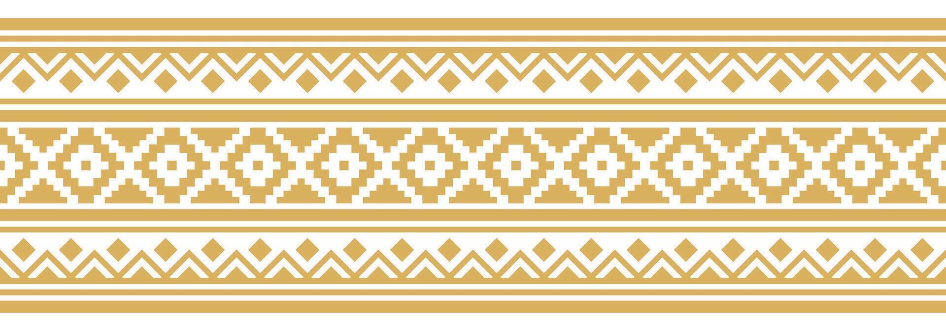 Decorative Ethnic Background with Aztec Stripe Border and Geometric Texture Style. vector