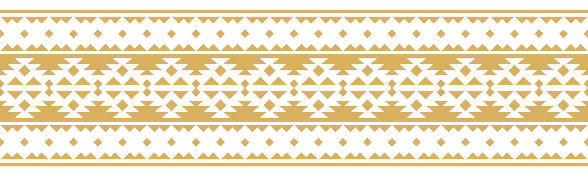 Ethnic Geometric Pattern in Native American Aztec Style with Decorative Stripe Border. vector