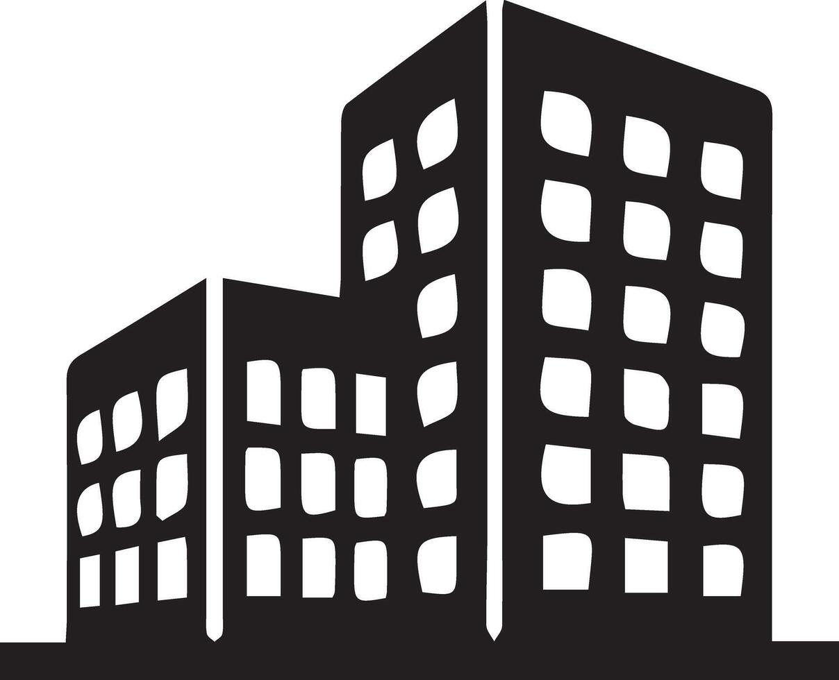 Collection of building illustrations in flat and line art styles, great for construction companies and commercial use vector