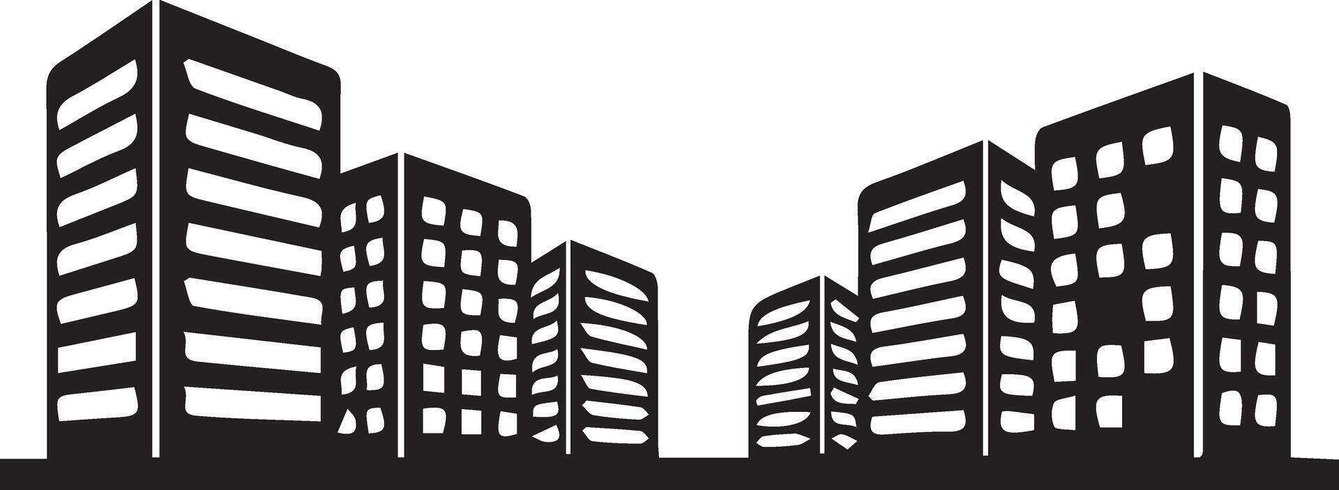 building illustrations in flat and line art styles, great for construction companies and commercial use vector