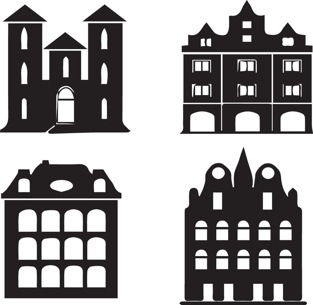 Modern building illustration with clean lines and geometric shapes vector