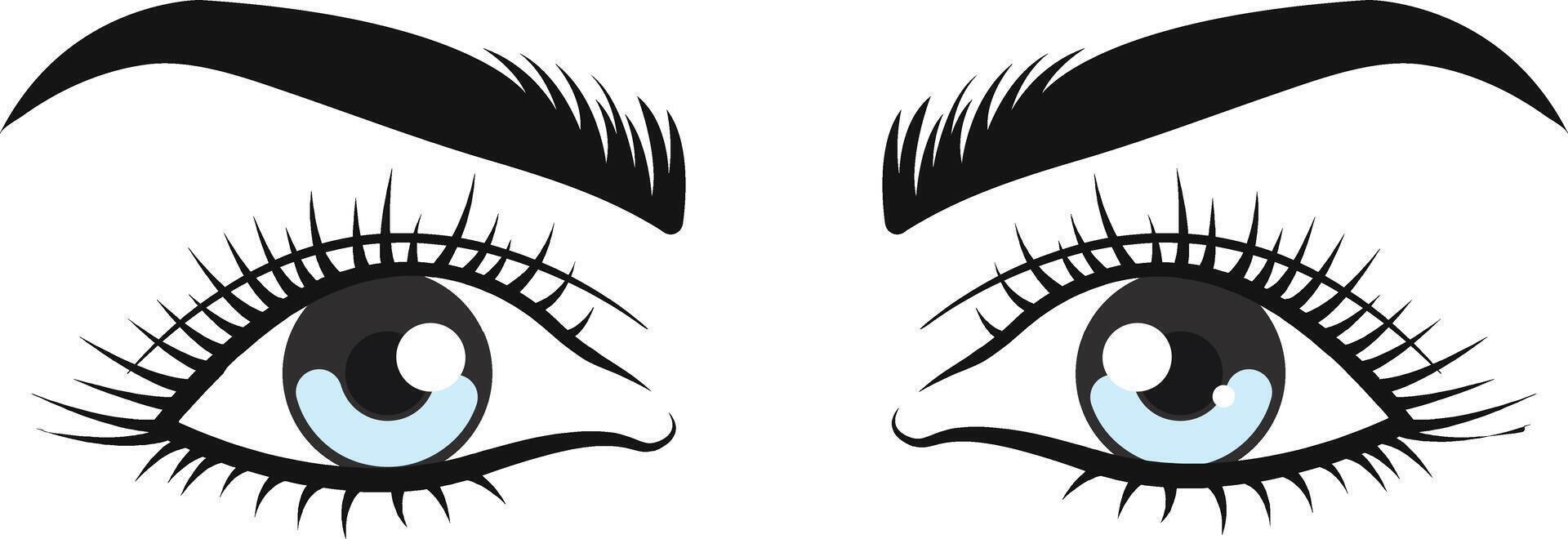 An image of a woman's eyes with long lashes vector