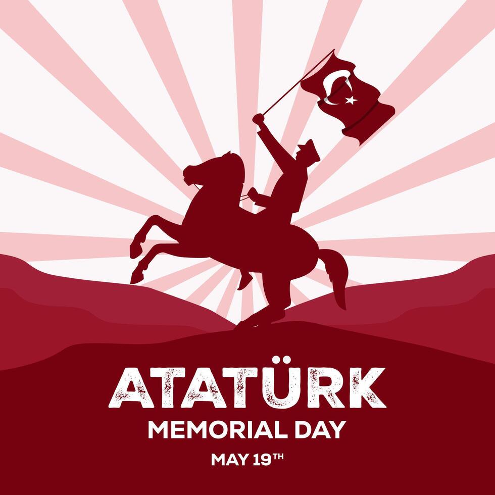 illustration to celebrate ataturk memorial day in flat style vector
