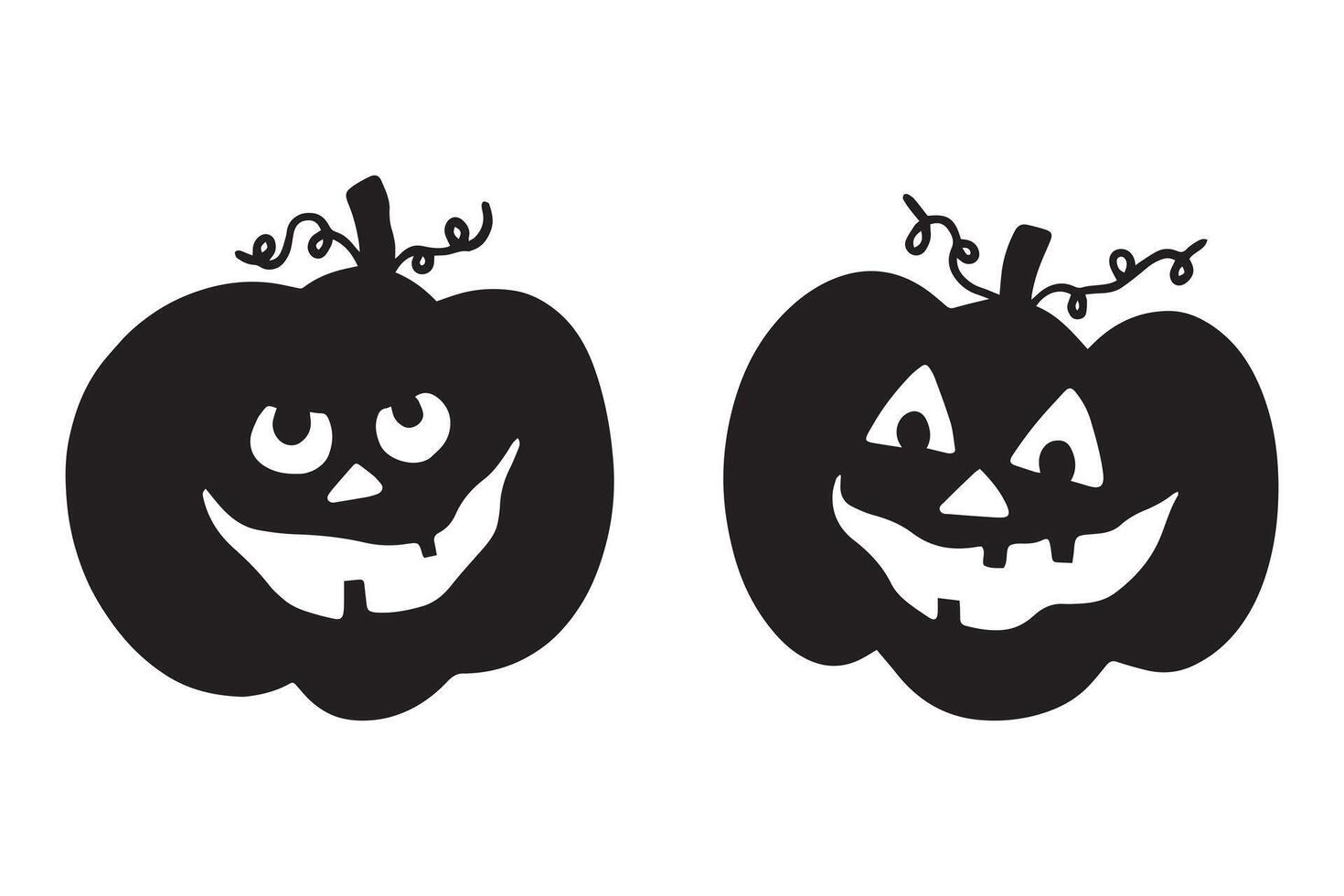 Pumpkin Face Silhouettes for a Happy Halloween Bash vector