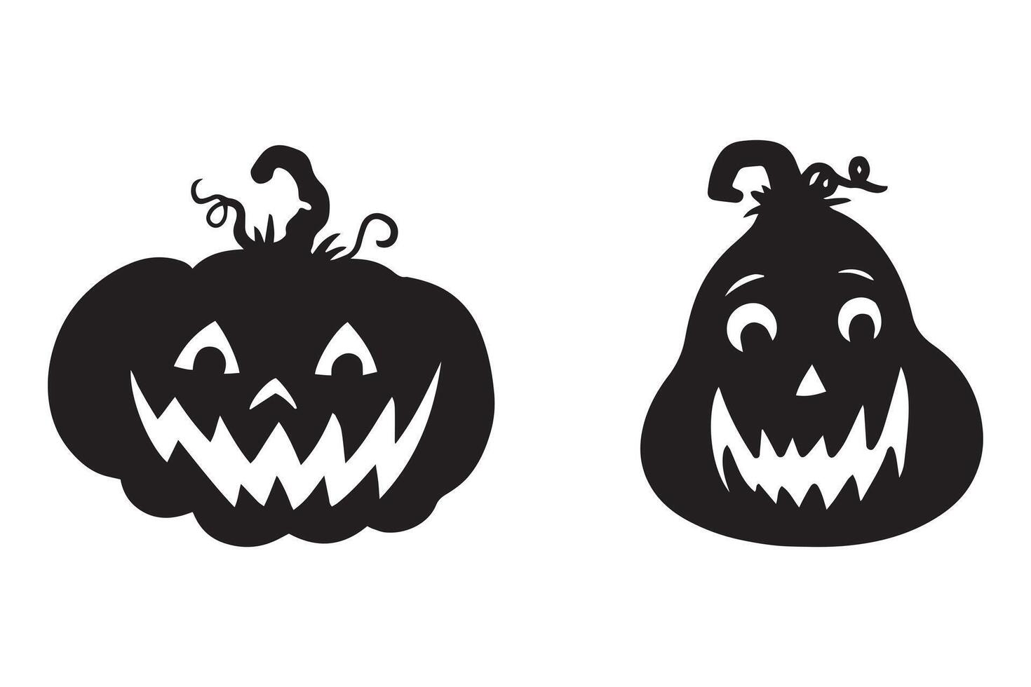 Spooky Halloween Bash with Pumpkin Face Silhouettes vector