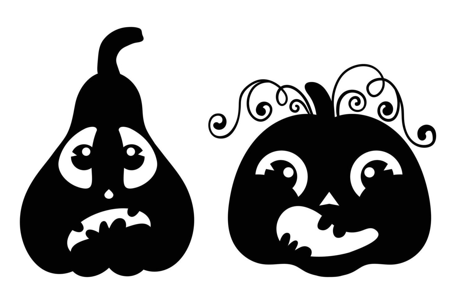 Halloween Fun with Happy Pumpkin Silhouettes vector