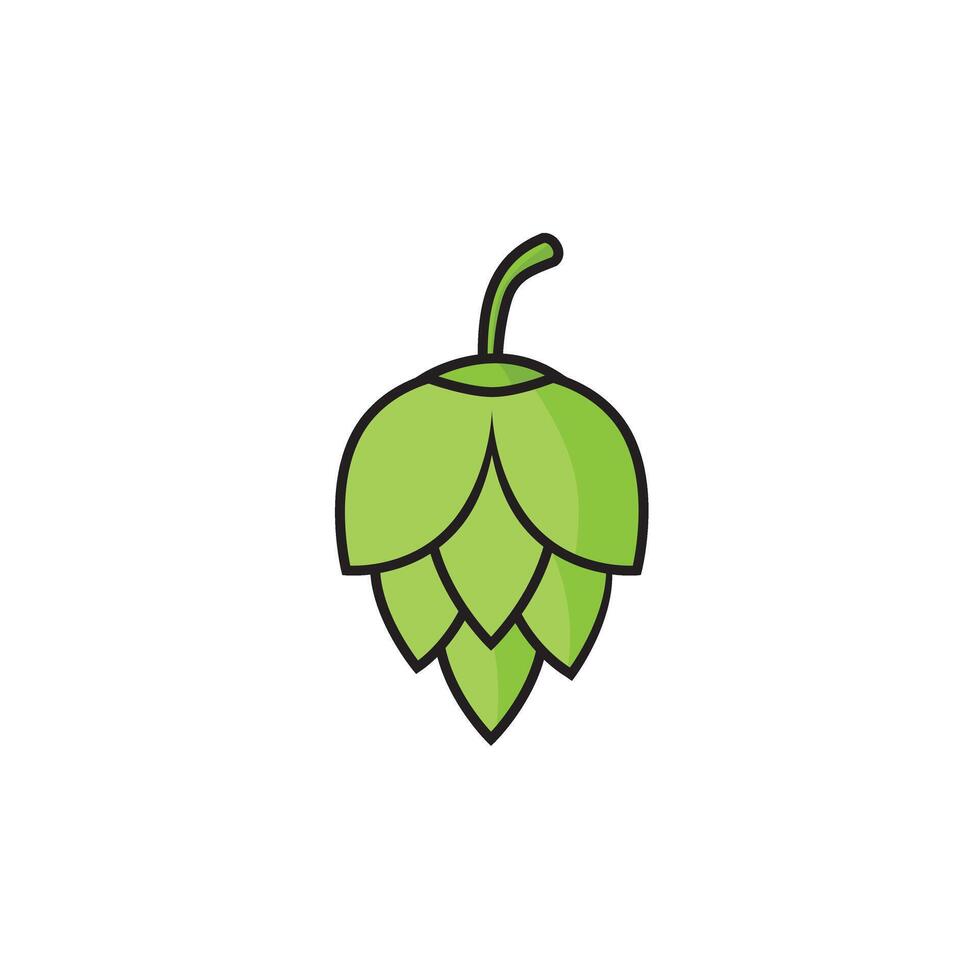Hop icon beer cone leaf sign,pub herb design, nature seed vector