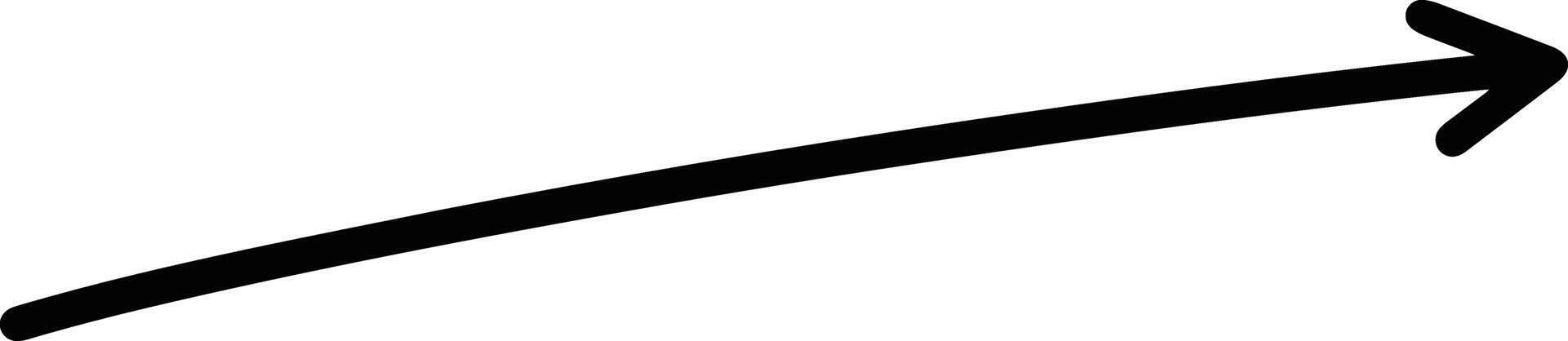 Hand drawn arrow pointing right. Black arrow shape element vector
