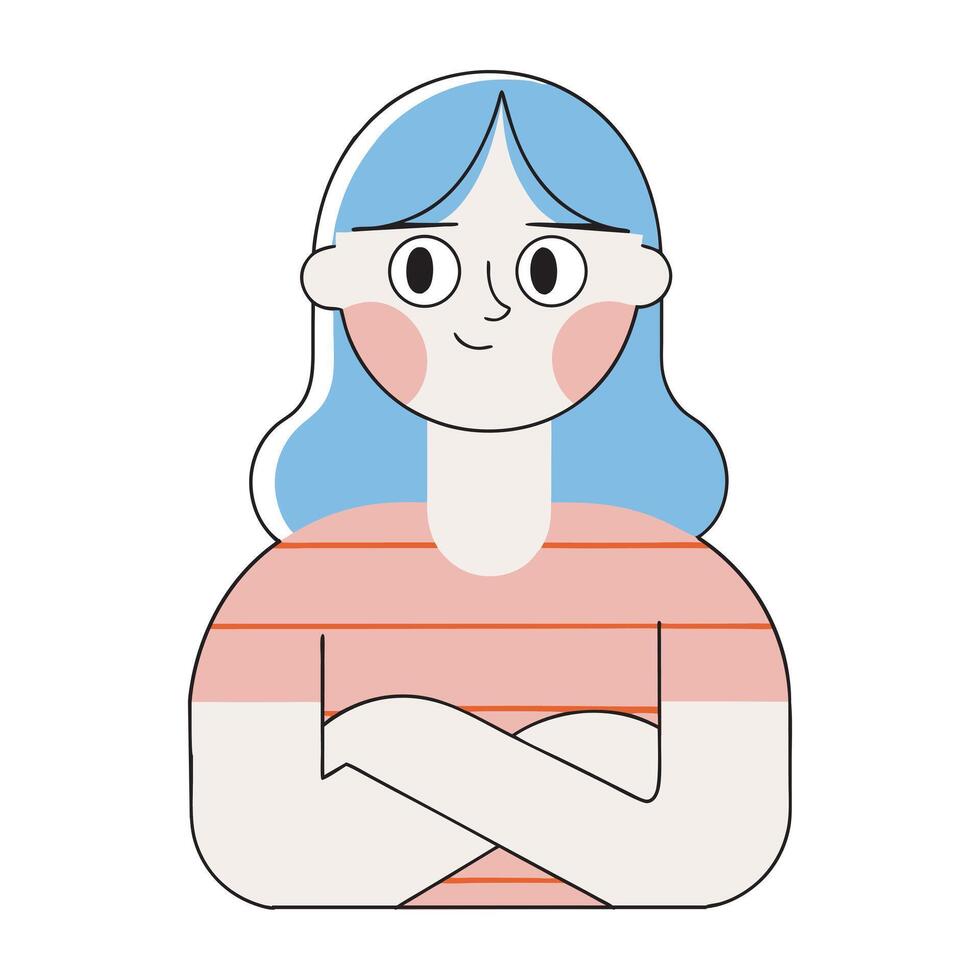 Cute Girl With Crossed Arms vector
