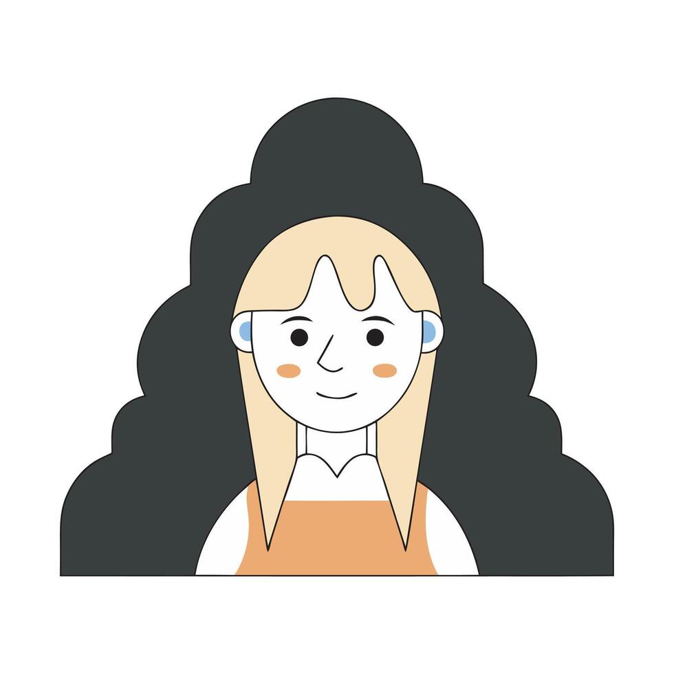 Cute Girl With Blushing Cheeks vector