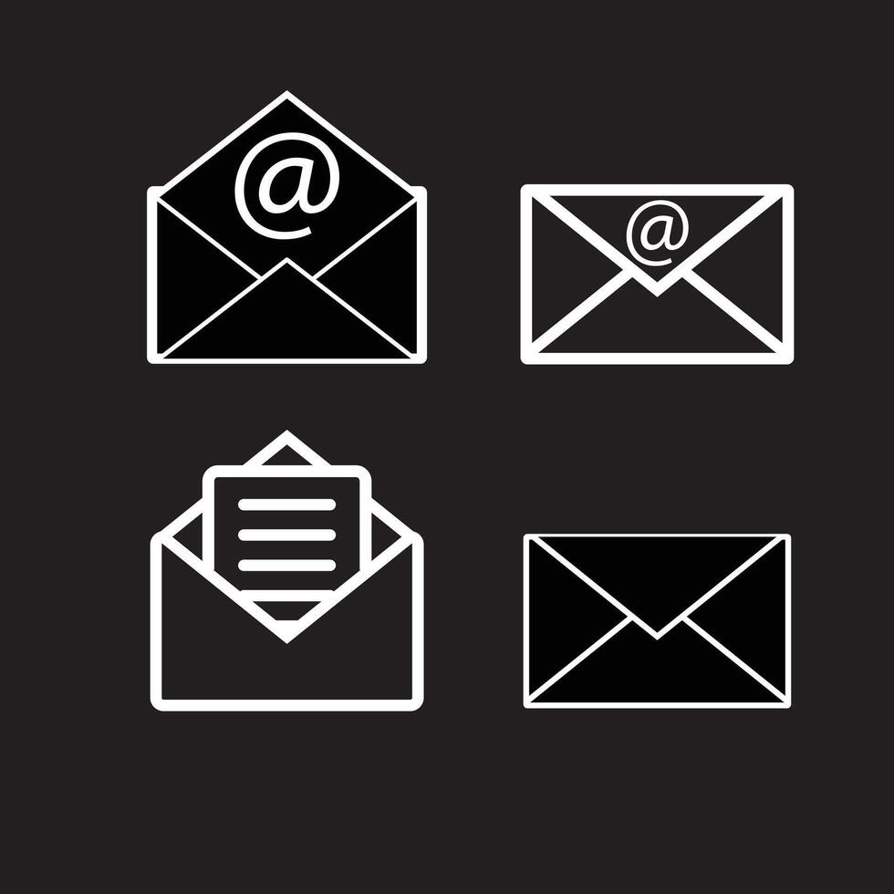 Outline email icon isolated on grey background. Open envelope pictogram. Line mail symbol for website design, mobile application, ui. vector