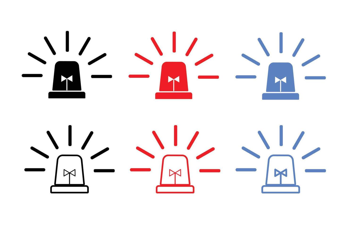 Emergency siren icon in and color. Hazard warning light, ambulance route alarm icon. vector