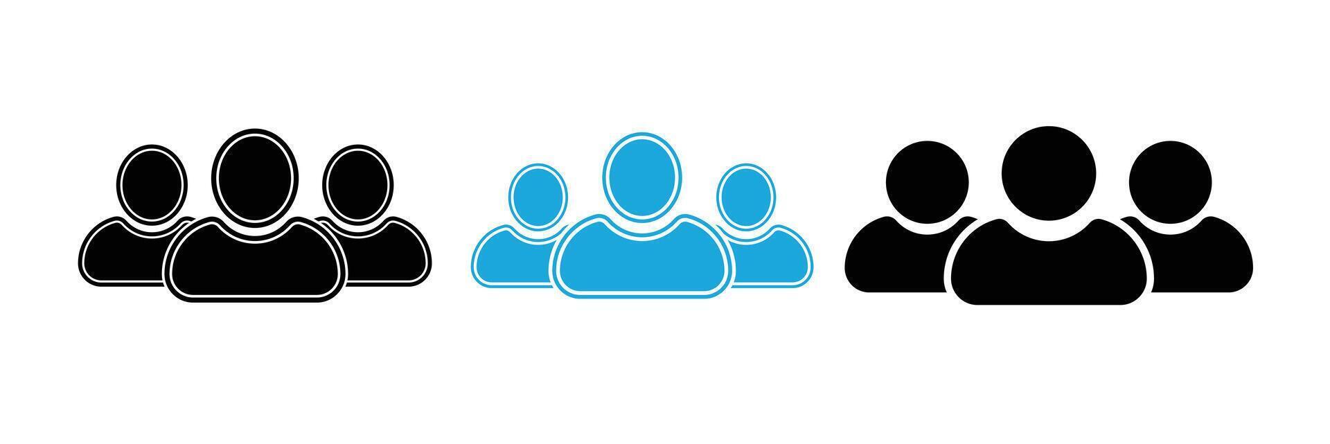 People, human, person thin line icon set. Containing participants, group, team, organization, community, population, audience, member. vector