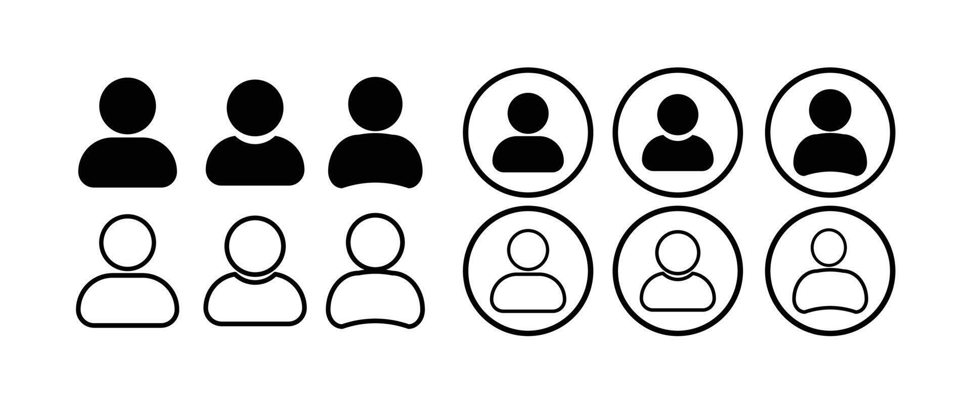 Avatar Profile Icon. Profile user icons set. Login profile button or log out unknown account admin icon. vector