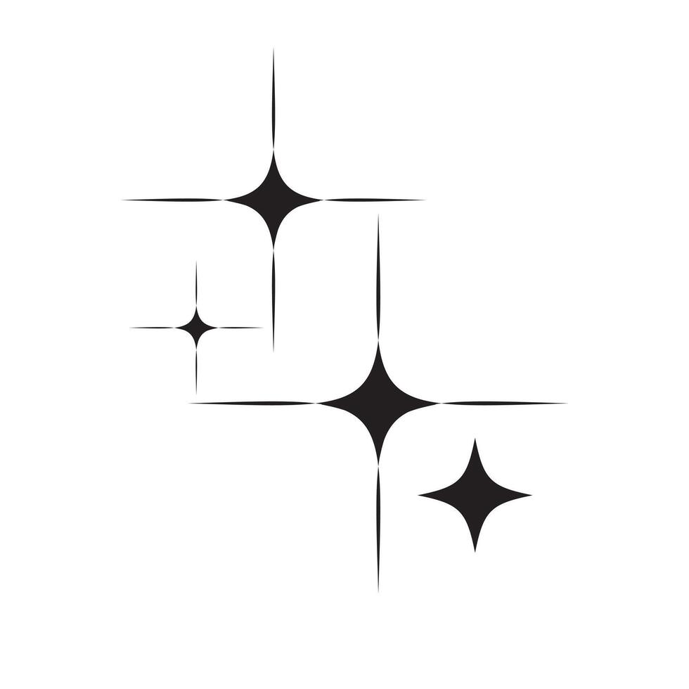 Sparkle Icons Collection. Shine Effect Sign Design. Set of Star Shapes. Magic icon. vector
