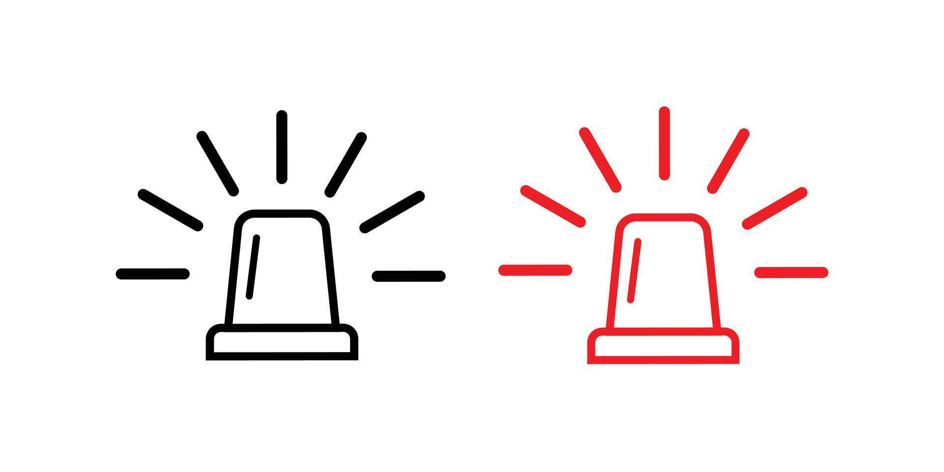 Red and black Emergency siren icon on white background. Alarm siren icon. police icon. vector