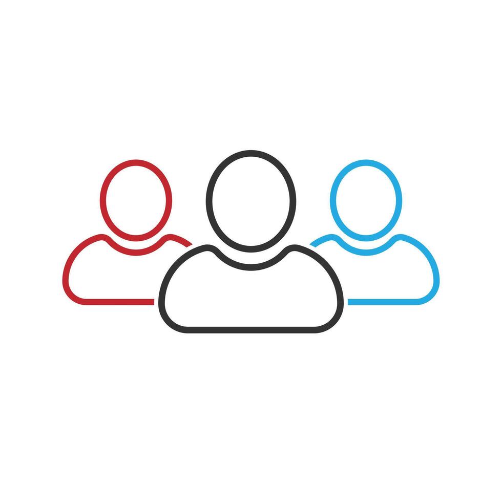Group of people, squad icon - team user icon. three person symbol, group, Friends, people, users icon vector