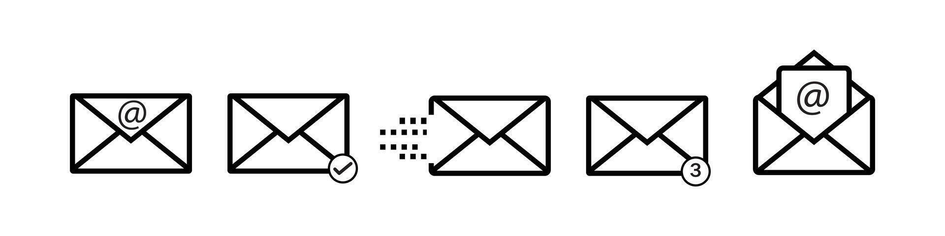 Mail Icon, Envelope Icon. Mail and E-mail on isolated background. vector