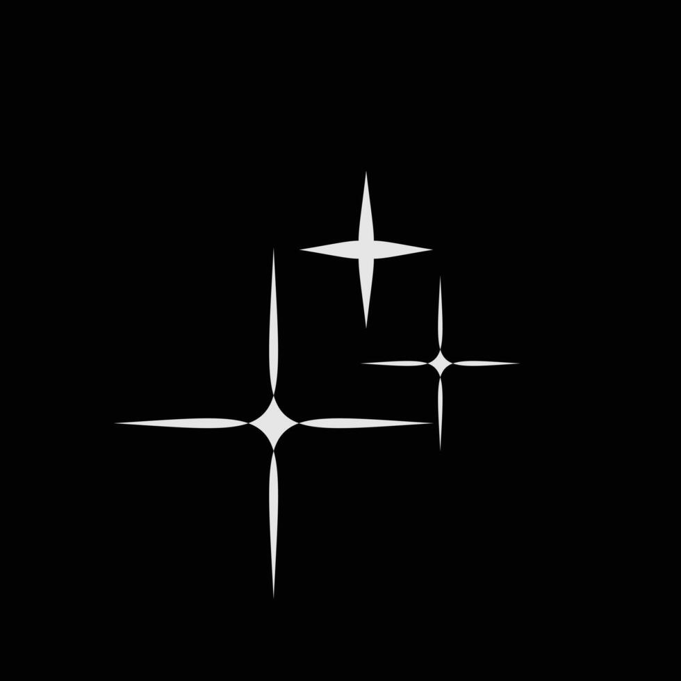 Star icons. Abstract white sparkles. Twinkling stars, shining burst. Christmas isolated on white background. vector