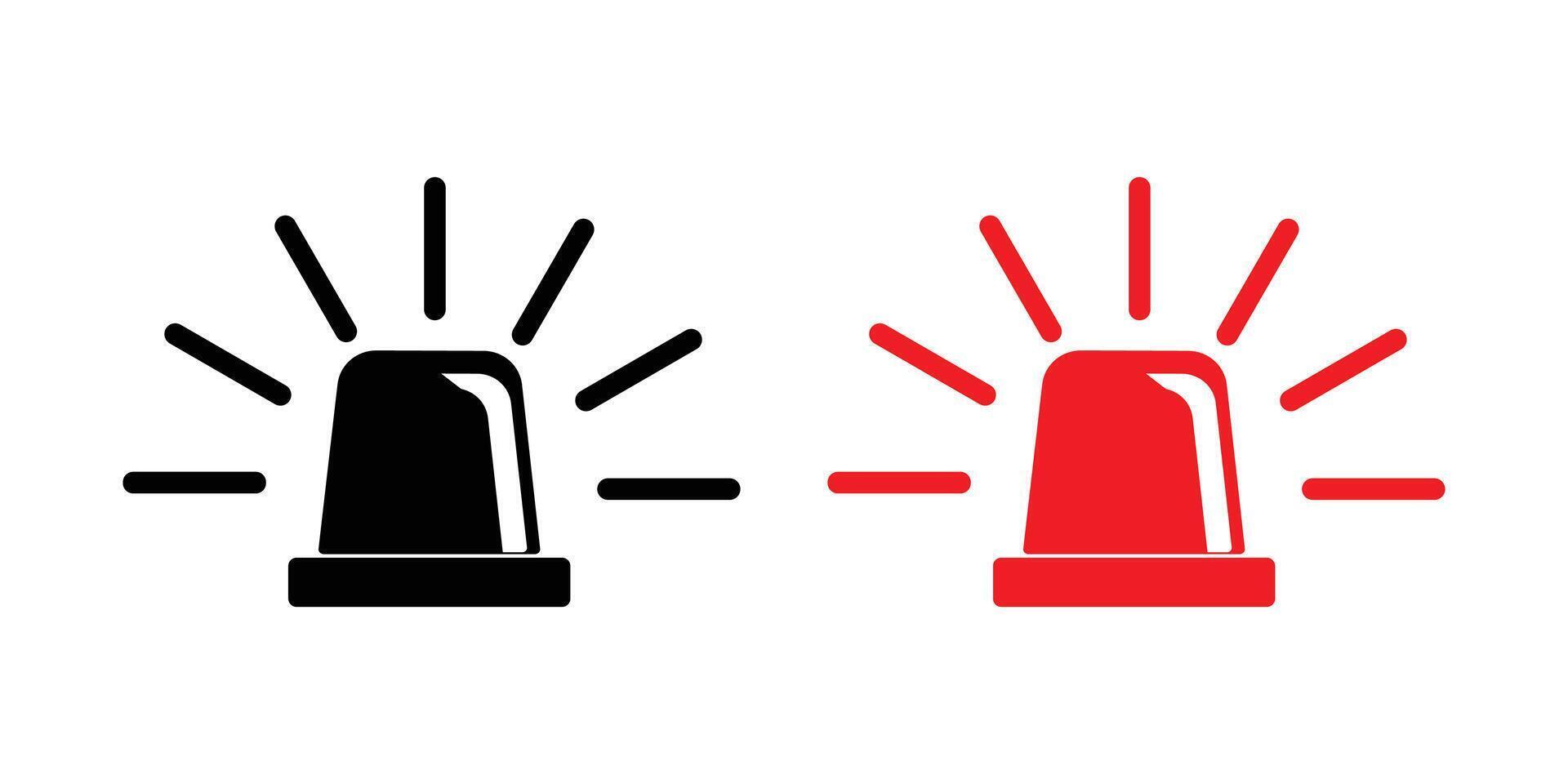 Red and black Emergency siren icon on white background . Siren icon in flat style. Emergency siren. vector