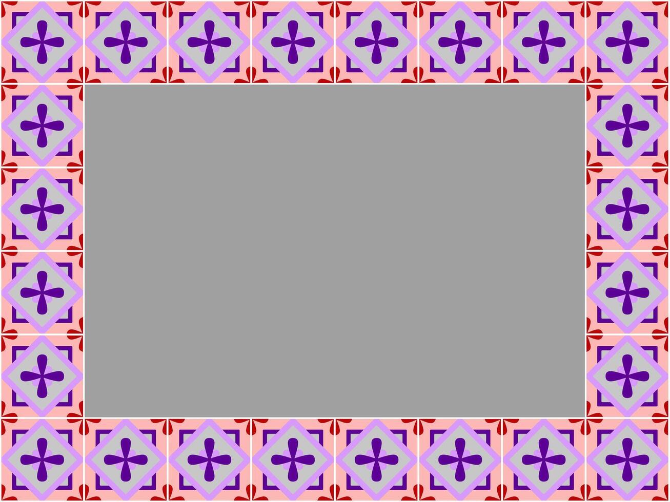 Seamless Floral Border Frame in Retro Style vector