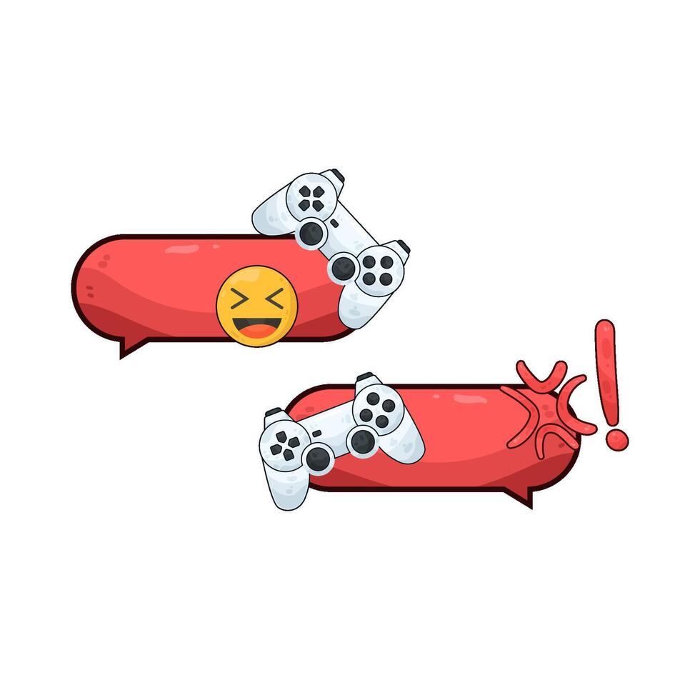 illustration of chat box with game controller vector
