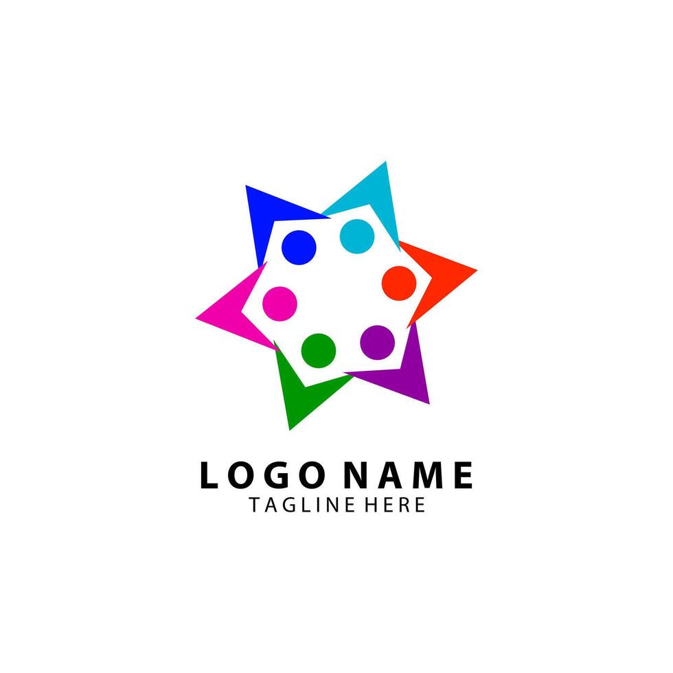 star people logo design vector