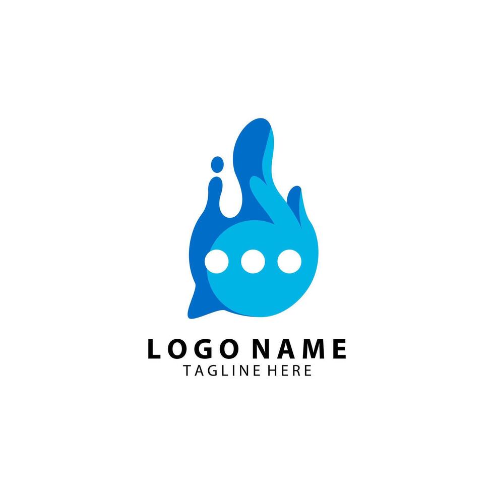 droplet chat logo design vector