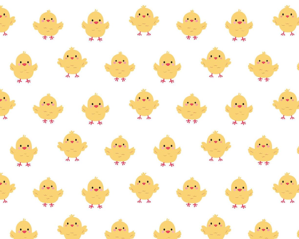 A pattern of cute yellow chickens. Simple flat illustration. background. vector