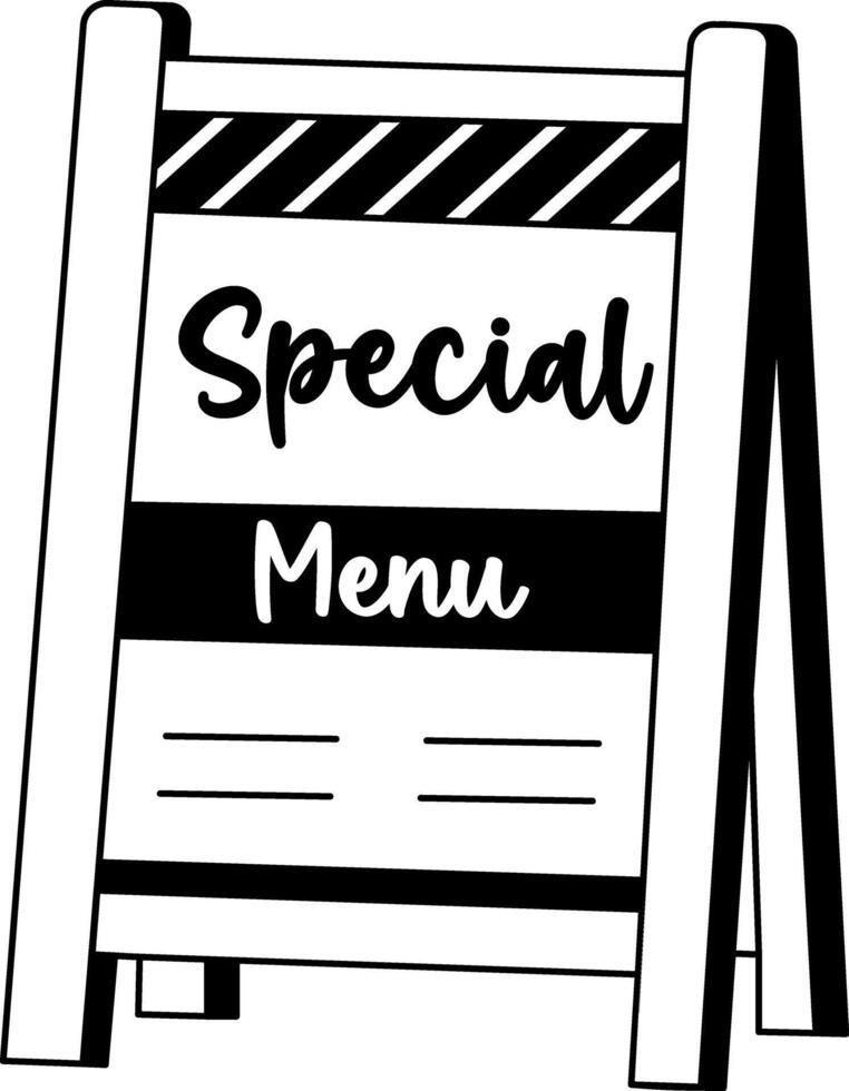 A glyph illustration of menu board vector