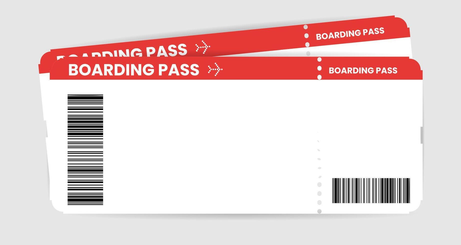 Airplane ticket set with barcode. Boarding pass ticket template. Airline boarding pass template. illustration vector