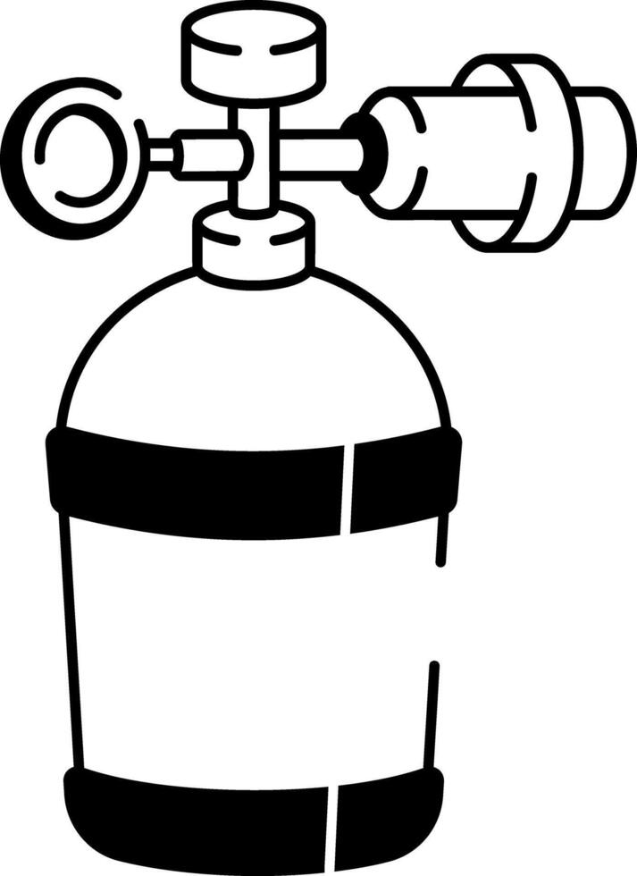 A doodle style icon of an oxygen tank vector
