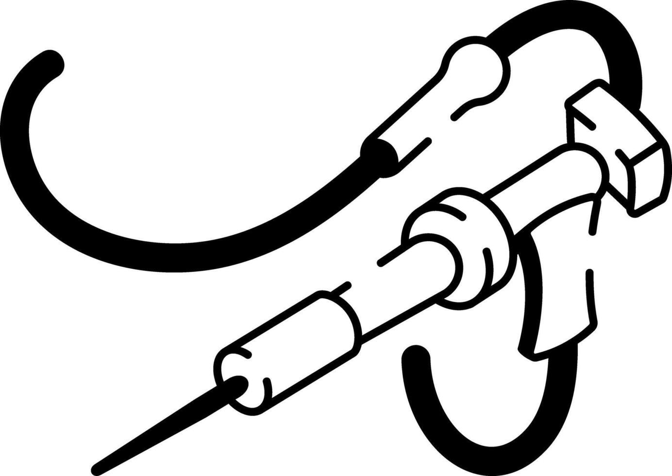 A hand drawn style icon of laparoscopic needle vector