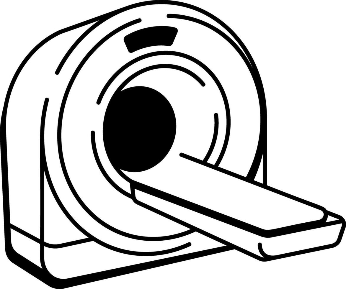 A hand drawn style icon of mri scan vector