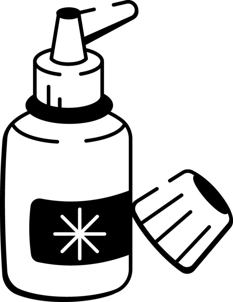 Nasal spray icon in hand drawn style vector