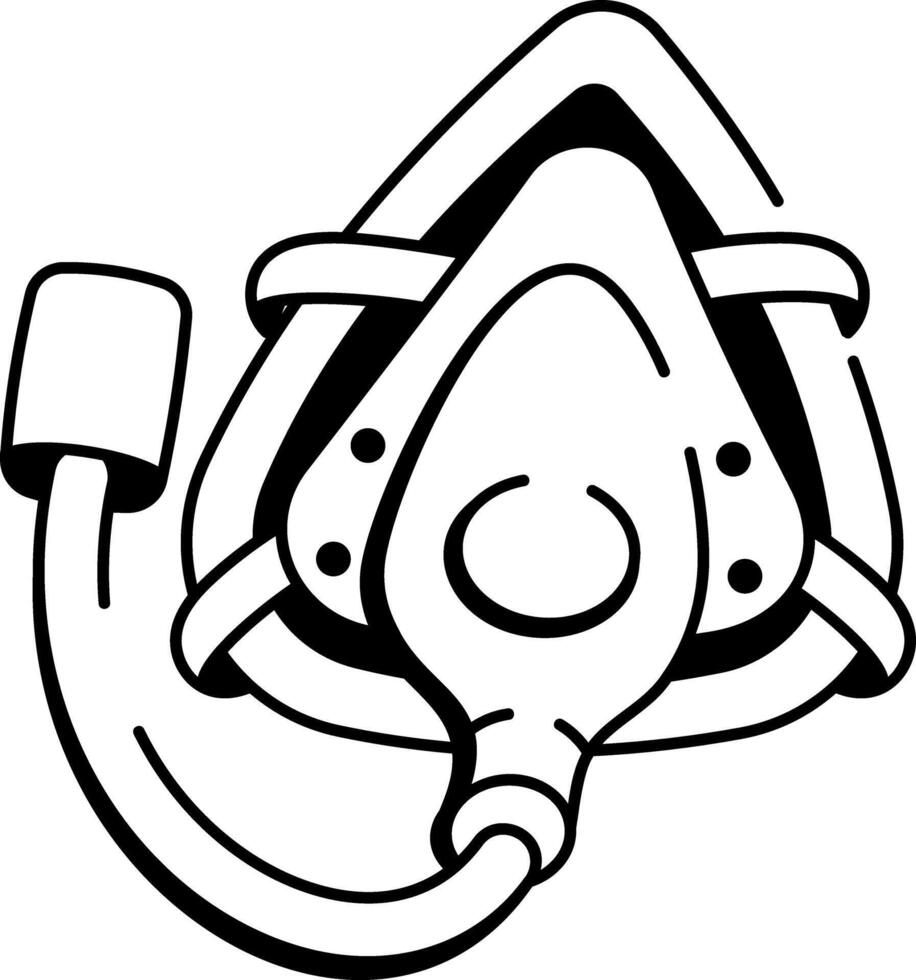 A hand drawn style icon of an anesthesia mask vector