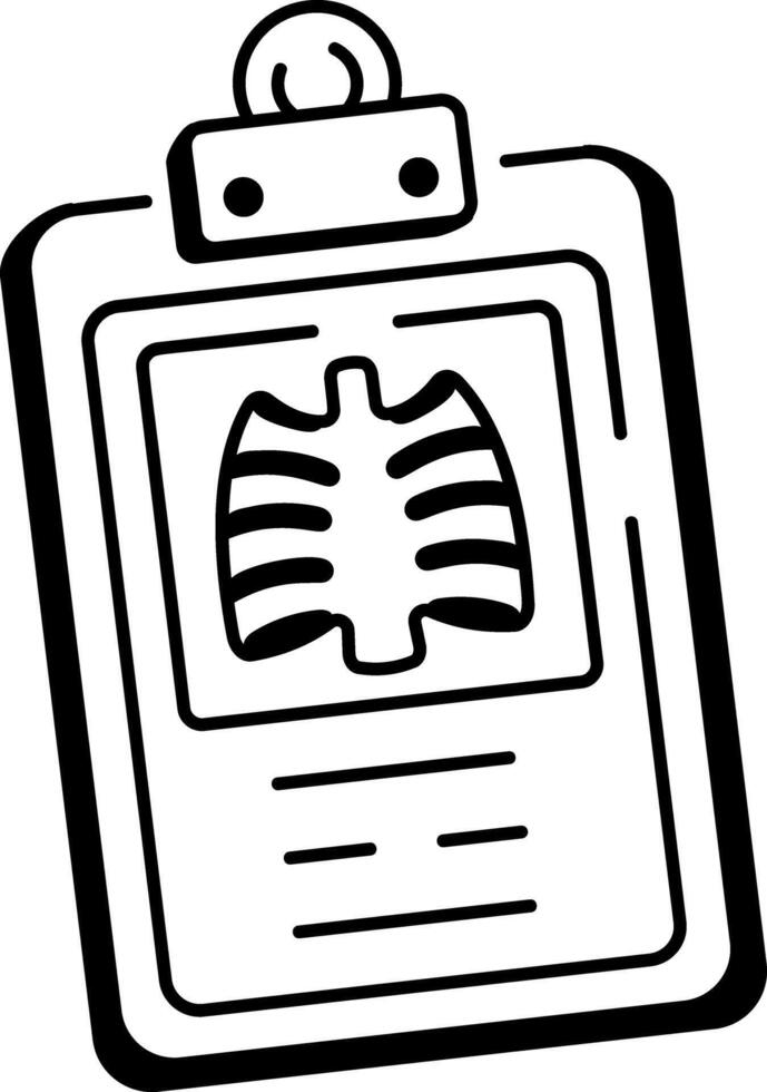 A hand drawn style icon of a radiology report vector