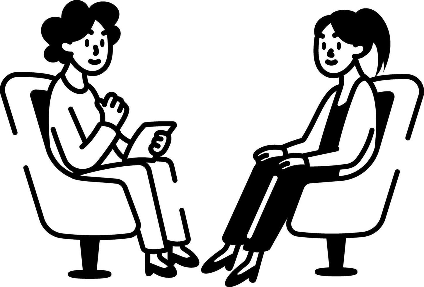 A hand drawn icon showing counseling session vector