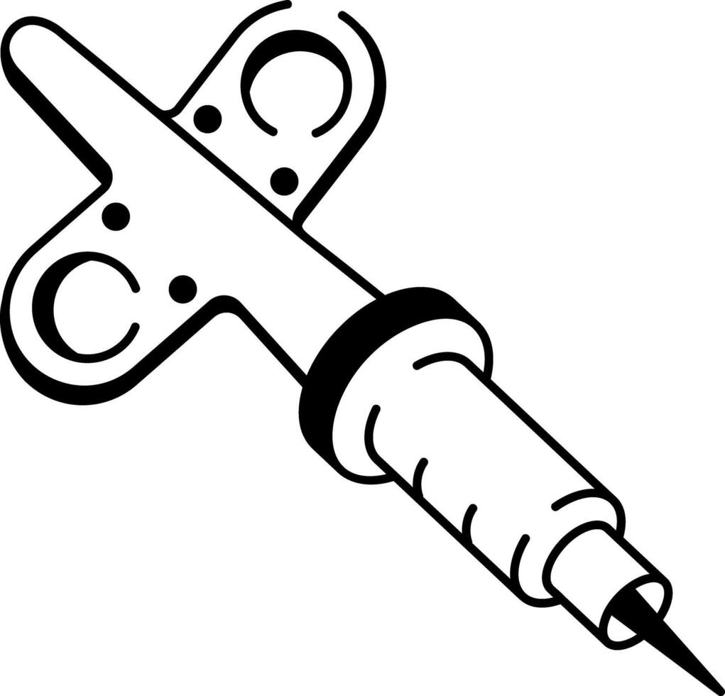 A doodle style icon of biopsy needle vector