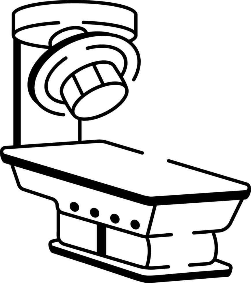 Radiation machine icon in hand drawn style vector