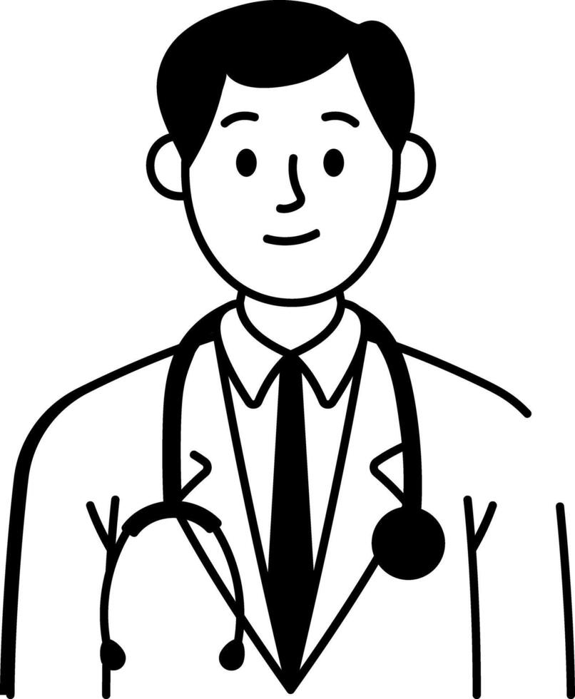 A doodle style icon of a general practitioner vector