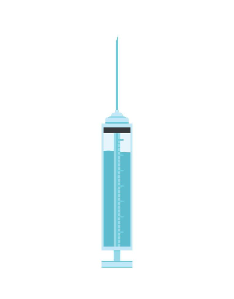 Syringe in flat closeup icon illustration vector