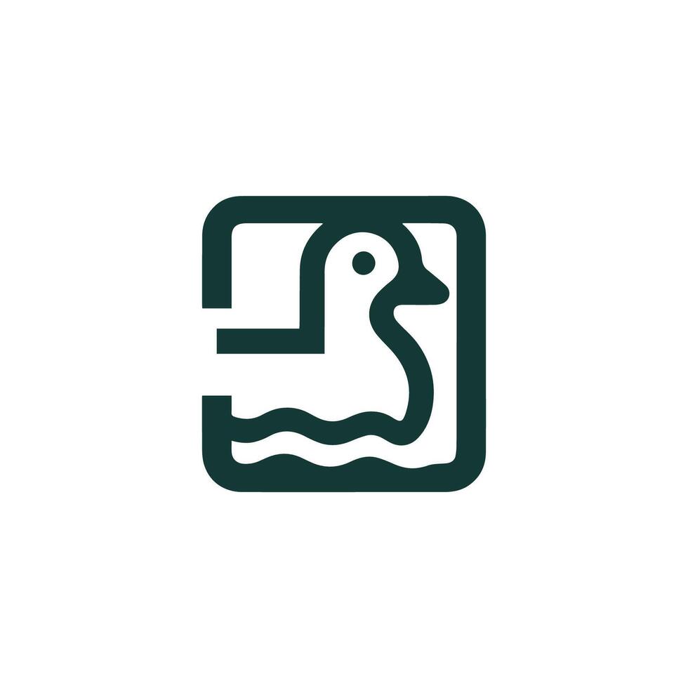 a duck logo with a square shape vector