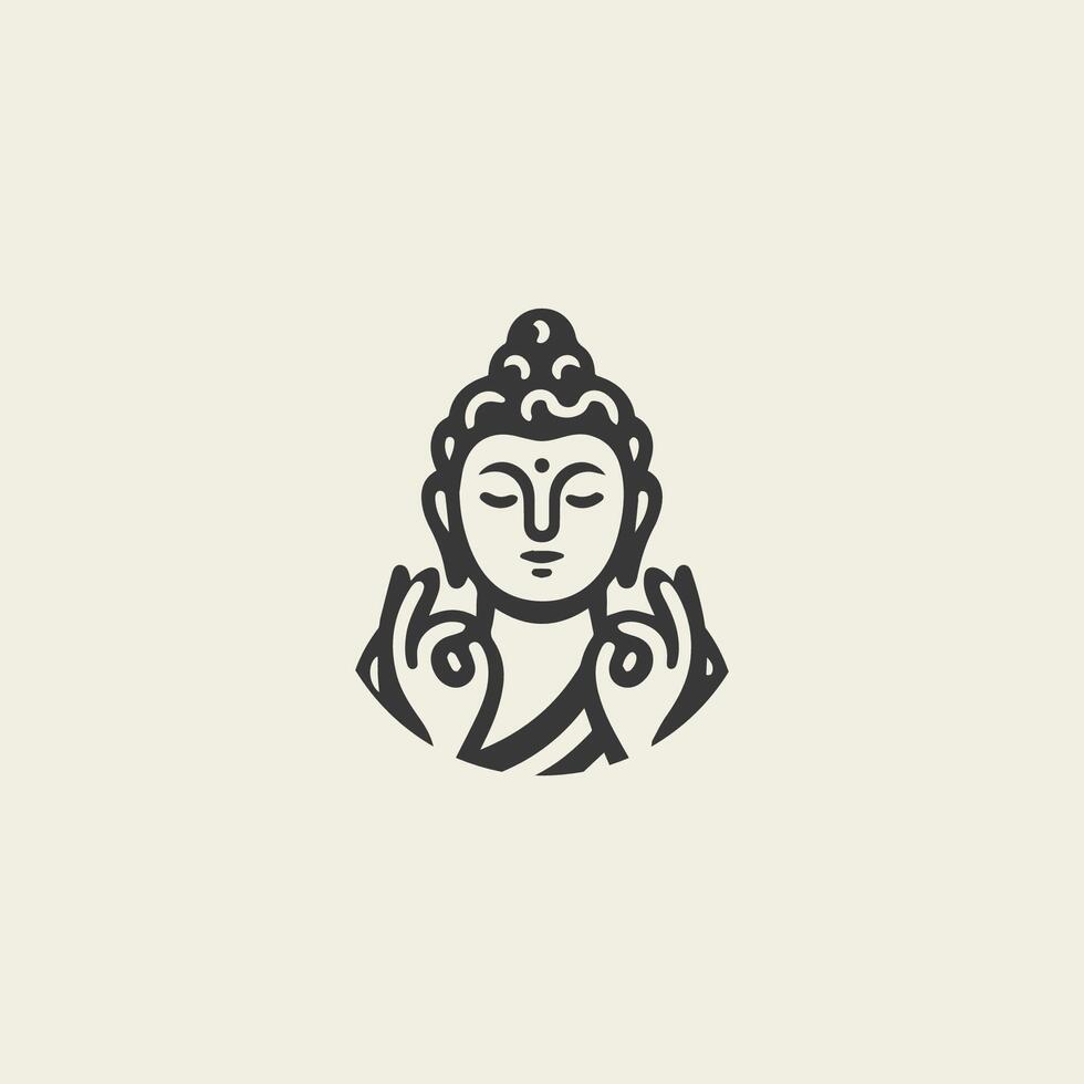 buddha logo design with a black and white image vector